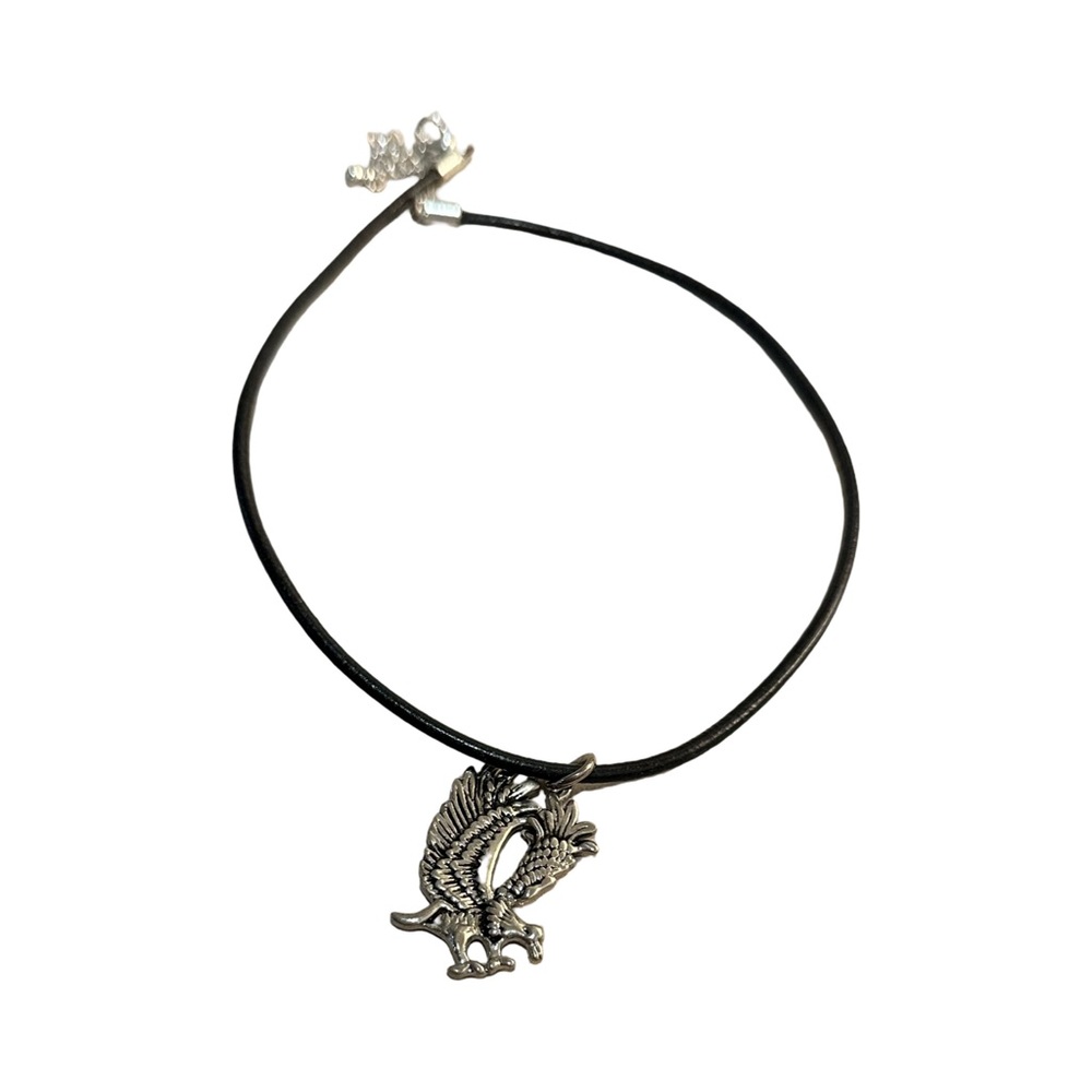 Flying Eagle Bird Pendant Necklace Chord Necklace Adjustable Length - Picture 2 of 3
